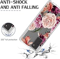 Vista 7 de Funda para Galaxy Note 20 5G SM-N981U con protector de pantalla de vidrio templado, cuerpo completo, diseño floral, a prueba de golpes, funda