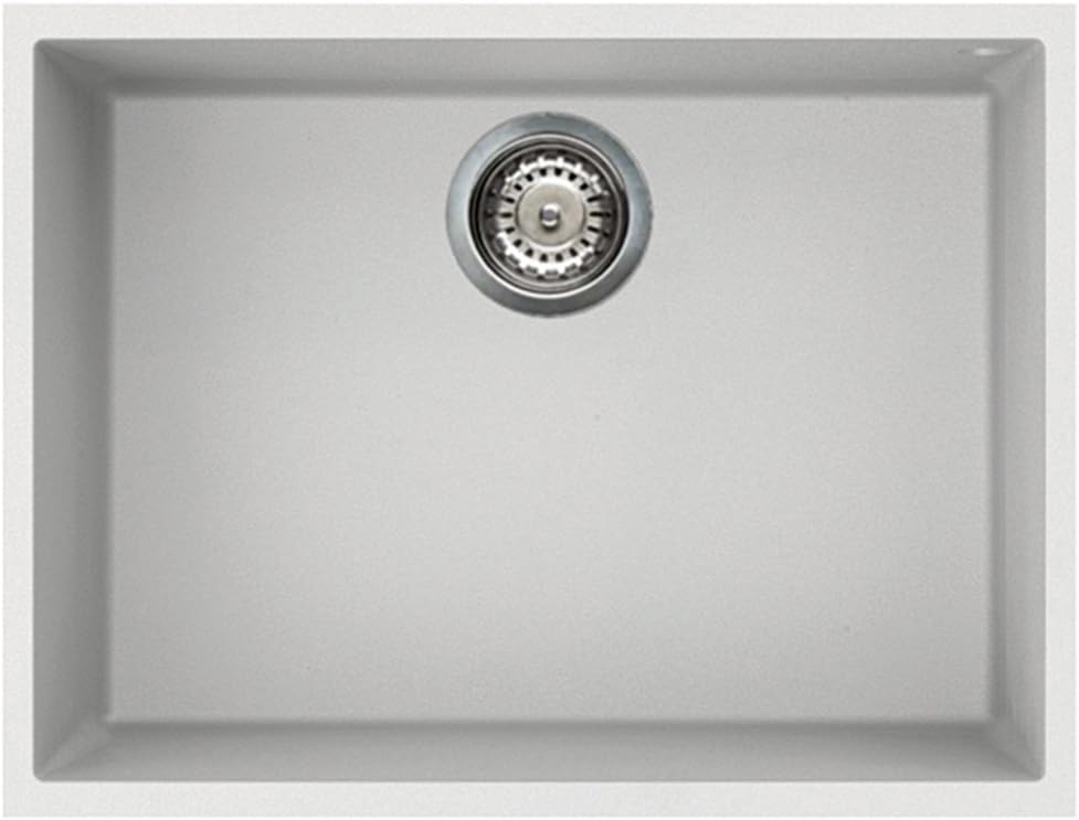 Quadra 110 1.0 Bowl Granite White Undermount Kitchen Sink & Waste