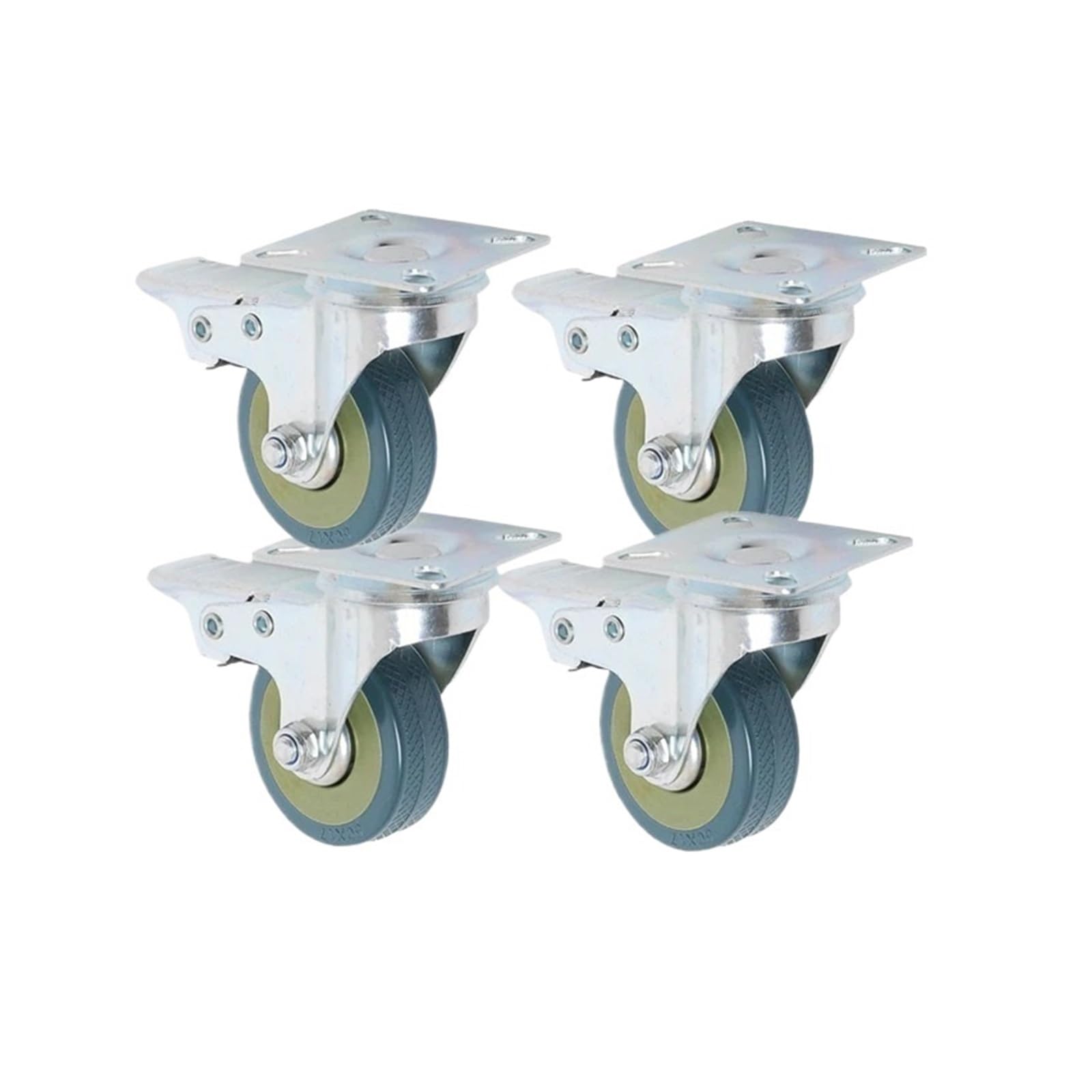MXXDMOPD 4 Pieces/Batch 2-inch casters Swivel Wheels Industrial Trolley Rollers with Brake Frame wear-Resistant Smooth