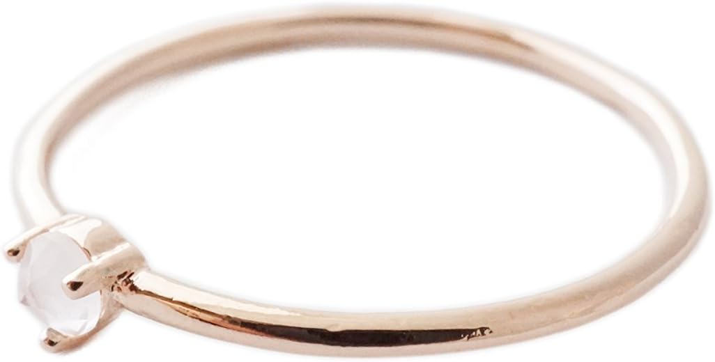 HONEYCATRose Quartz Crystal Point Ring in Gold, Rose Gold, or Silver | Minimalist, Delicate Jewelry