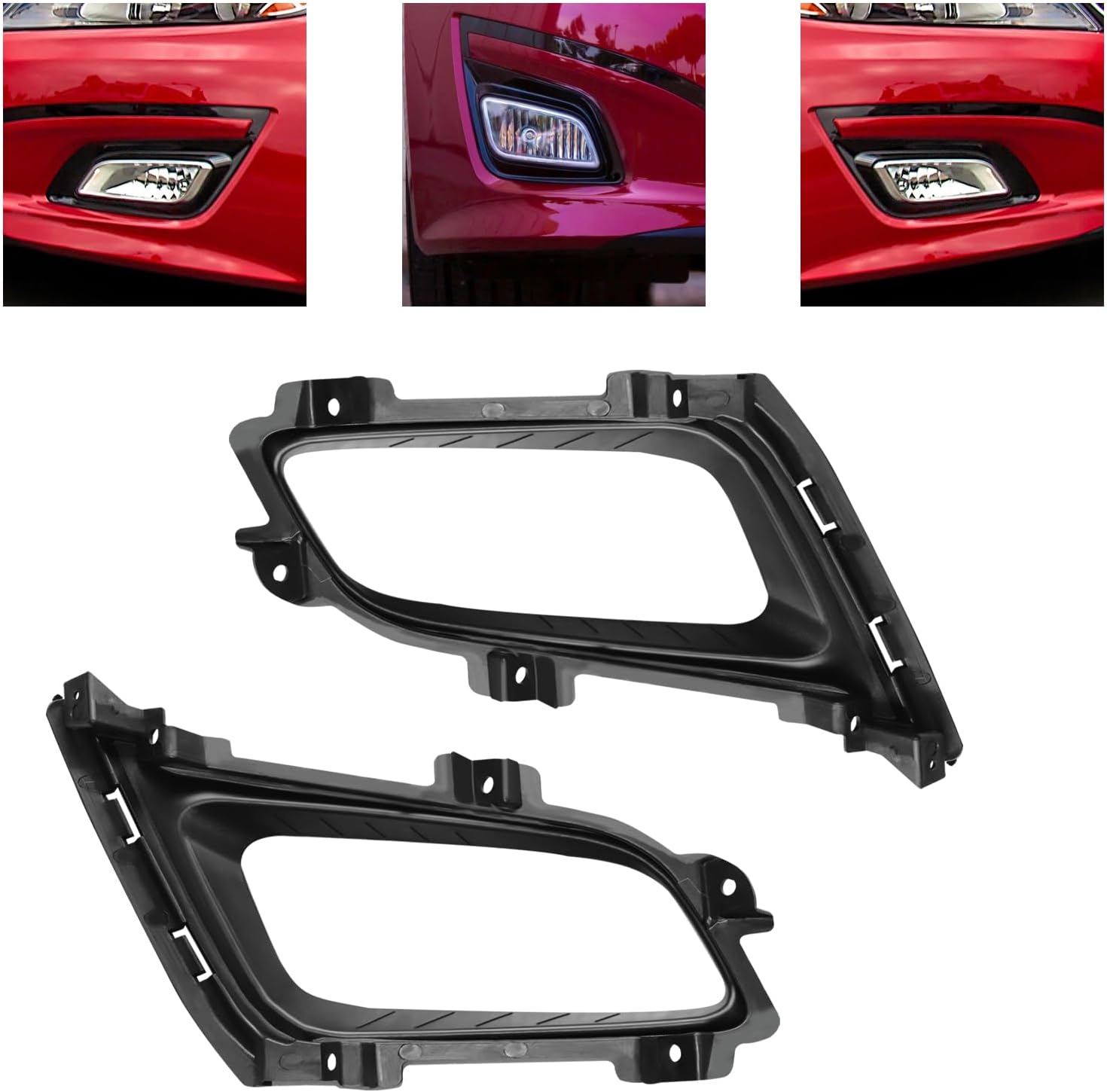 Left & Right Side Fog Light Frames Assembly Compatible with Kia Optima 2.0L 2.4L 2014 2015 2pcs Fog Light Lamp Cover Bezel Trims 865512T500 865522T500