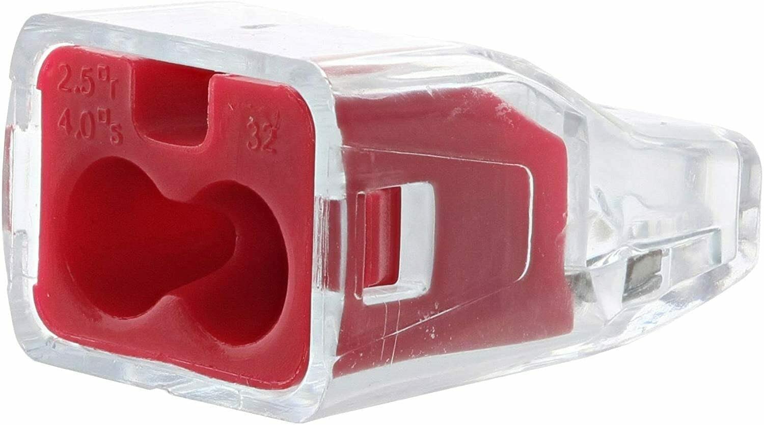 Ideal In-Sure 30-1032P 32 Red Non-Twist 2 Port Connector for Solid, Stranded, and Tin Bonded Wire (100 Pack)