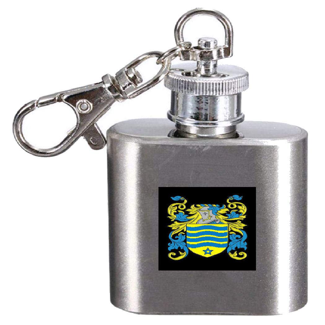 Flasque avec blason Glendinning, flacon de poche héraldique haut de gamme