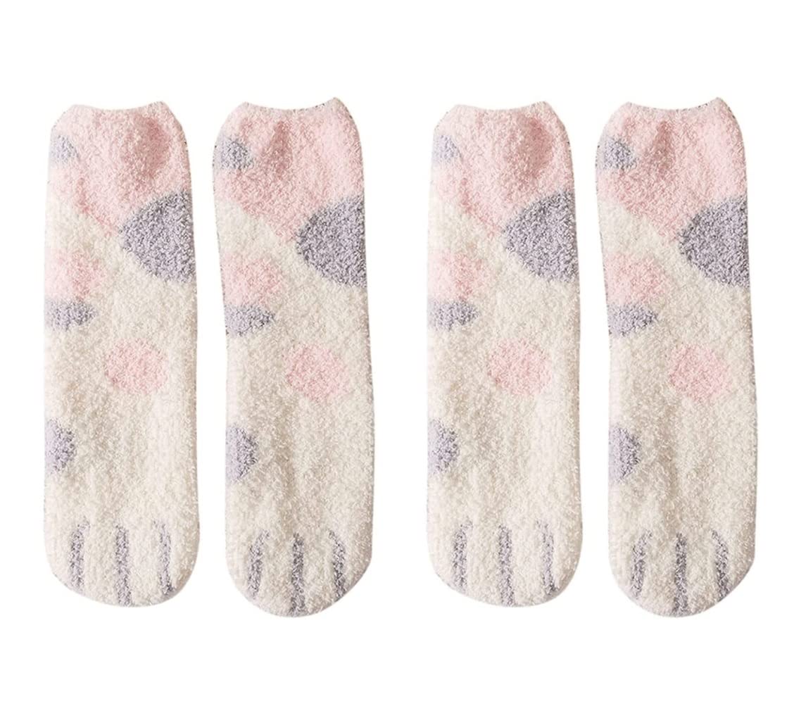 Calzini Termici Calze Invernali 2 Paia Di Simpatici Calzini Termici Invernali Da Donna Cat Design Super Morbido Caldo Ispessito Accogliente Sfocato Calzini (Color : F, Size : One Size)