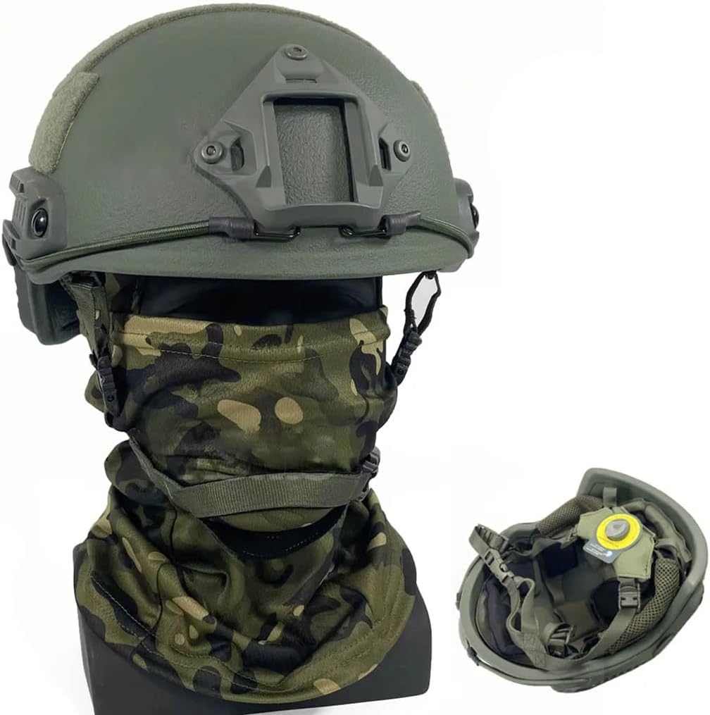 TS TAC-SKY Ballistic ACH High Cut Tactical Helmet Bulletproof Body Armor PE Core Helmet Safety Helmet NIJ IIIA MICH FAST Helmet (Color : Rg, Size : 6pcs)