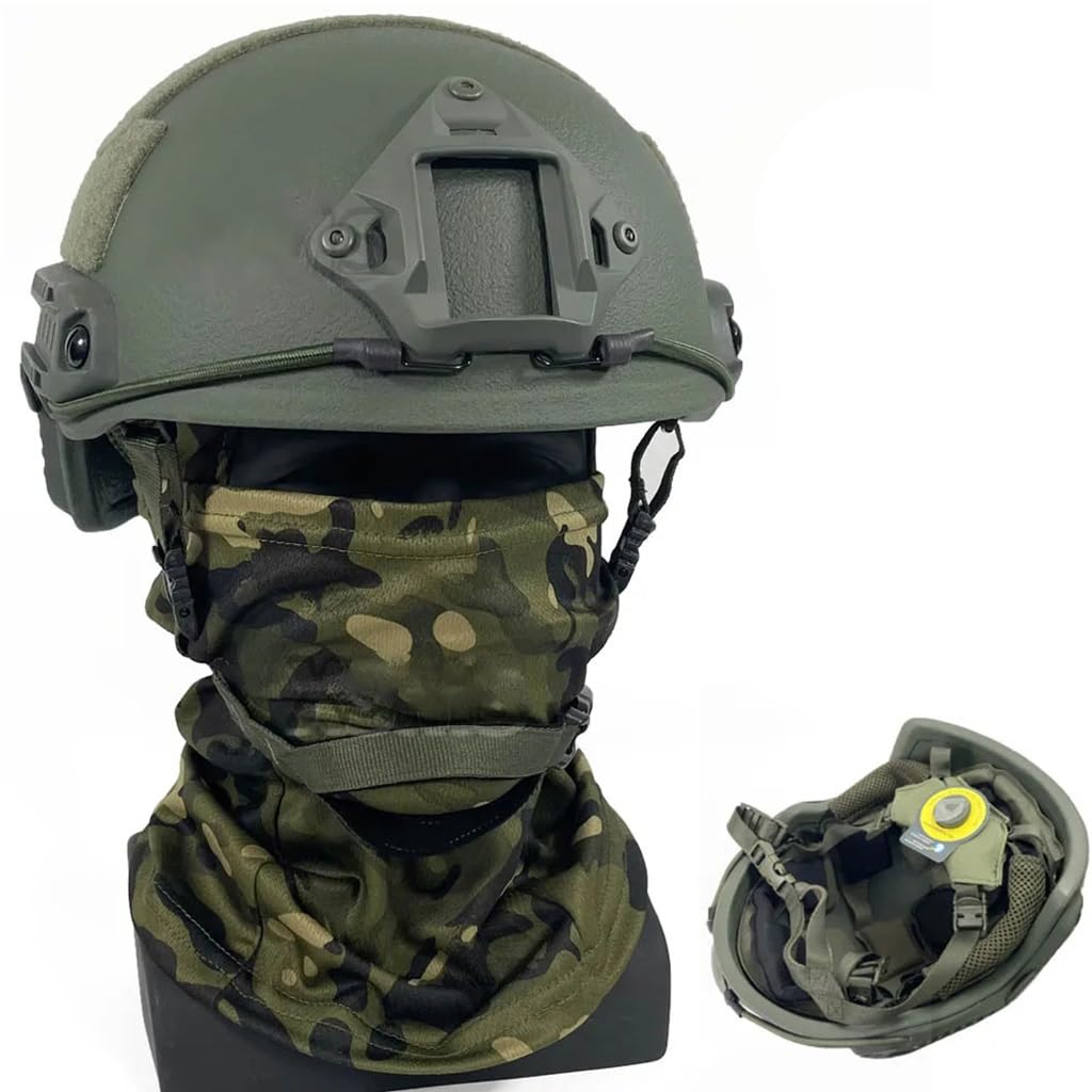 TS TAC-SKY Ballistic ACH High Cut Tactical Helmet Bulletproof Body Armor PE Core Helmet Safety Helmet NIJ IIIA MICH FAST Helmet (Color : Rg, Size : 6pcs)