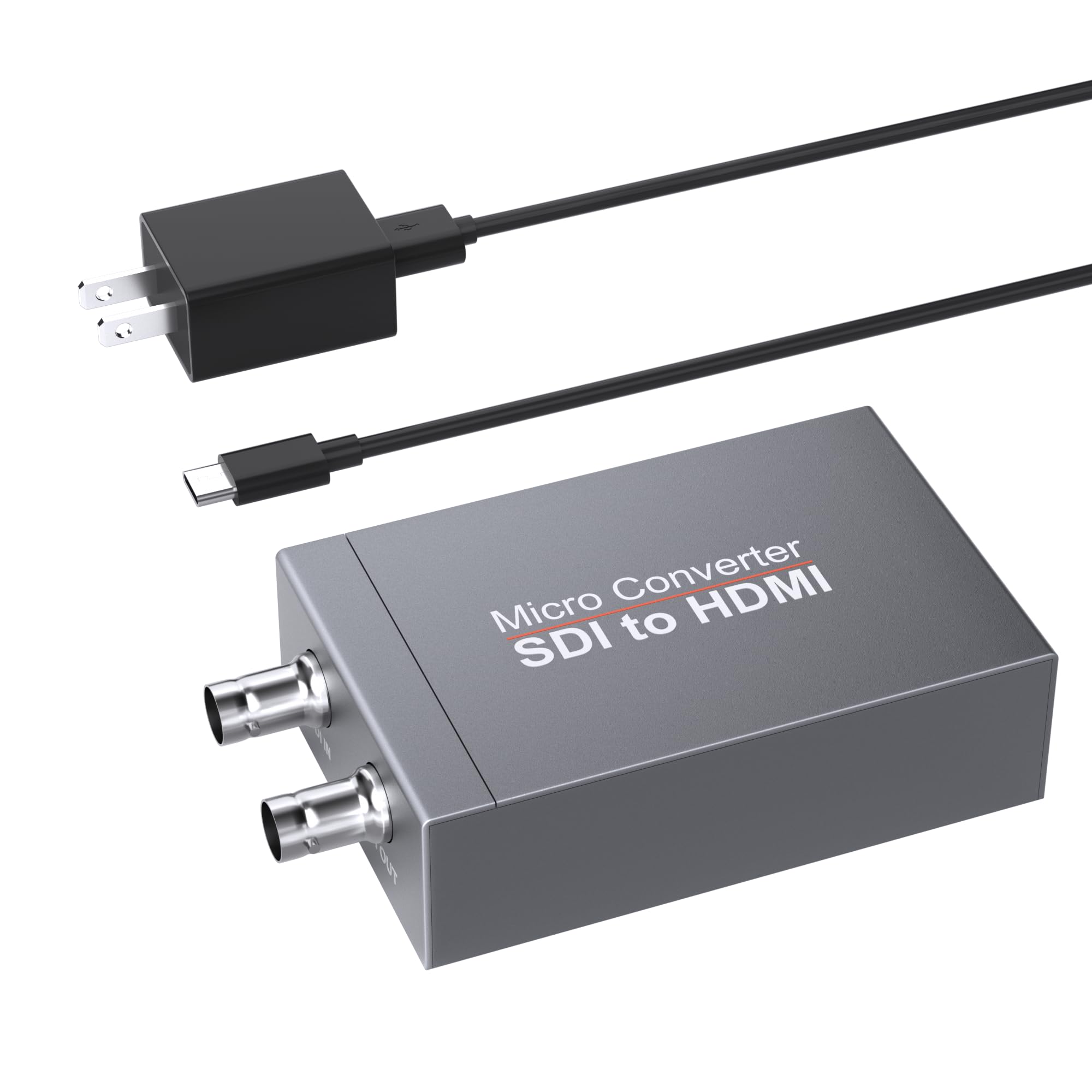 Konwerter SDI na HDMI, obsługuje konwerter audio wideo 1080p HD/3G/SD-SDI na HDMI do monitora aparatu, adaptera BNC na HDMI, z SDIloopout