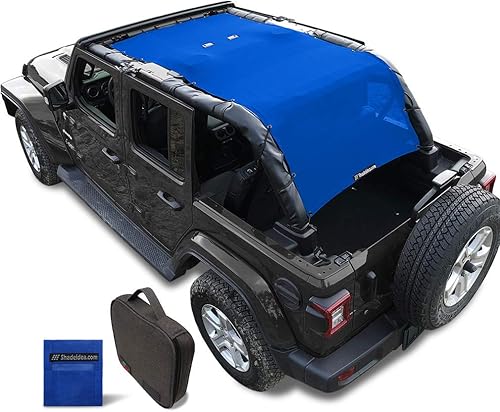 Miniatura 32 de Shadeidea - Parasol para Jeep Wrangler JL Unlimited (2018-2023) de 2 puertas y 4 puertas frontales, pantalla de malla negra para parasol JLU SAHARA
