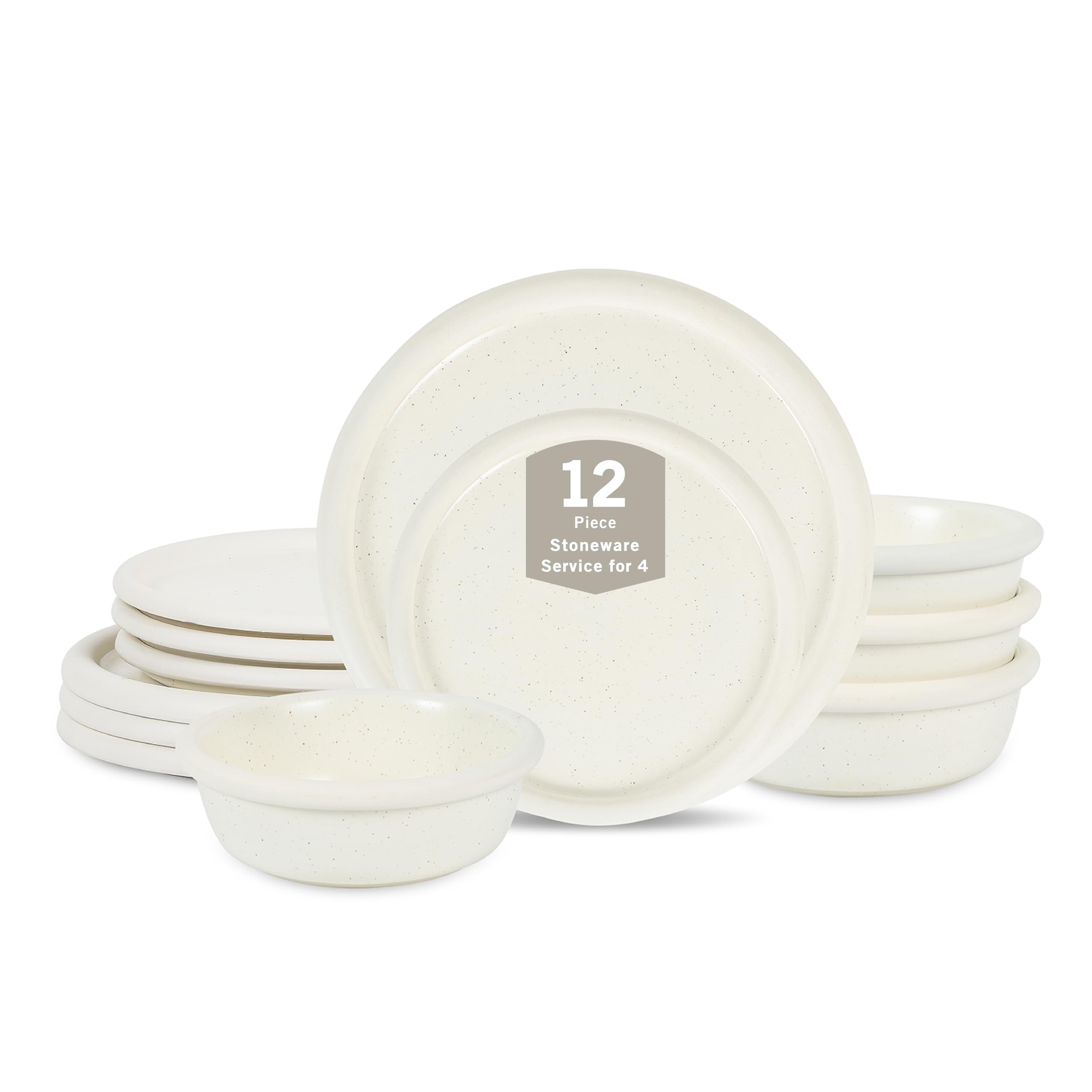 Stone Lain Capri 12-Piece Dinnerware Set Stoneware, White