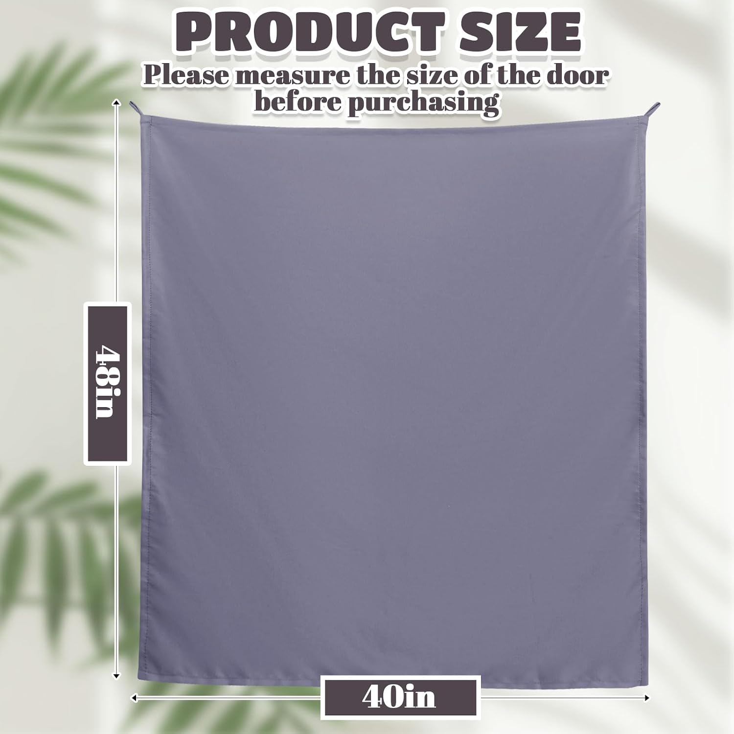 Pinkunn 40 x 48 Inch Office Cubicle Curtain with Stainless Steel Self Adhesive Hook Portable Privacy Door Partition Room Office Divider(Gray)