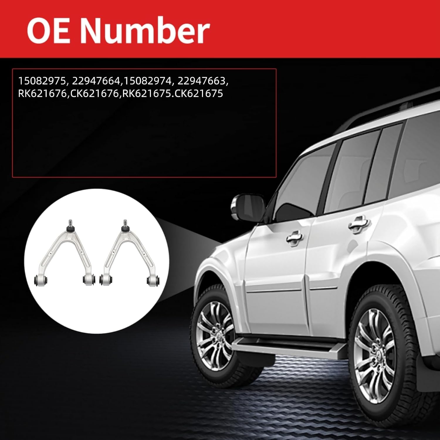 Front Upper Control Arm Fit for Hummer H3 2006-2010 H3T 2009-2010 K621676 K621675-2pcs Suspension Kit