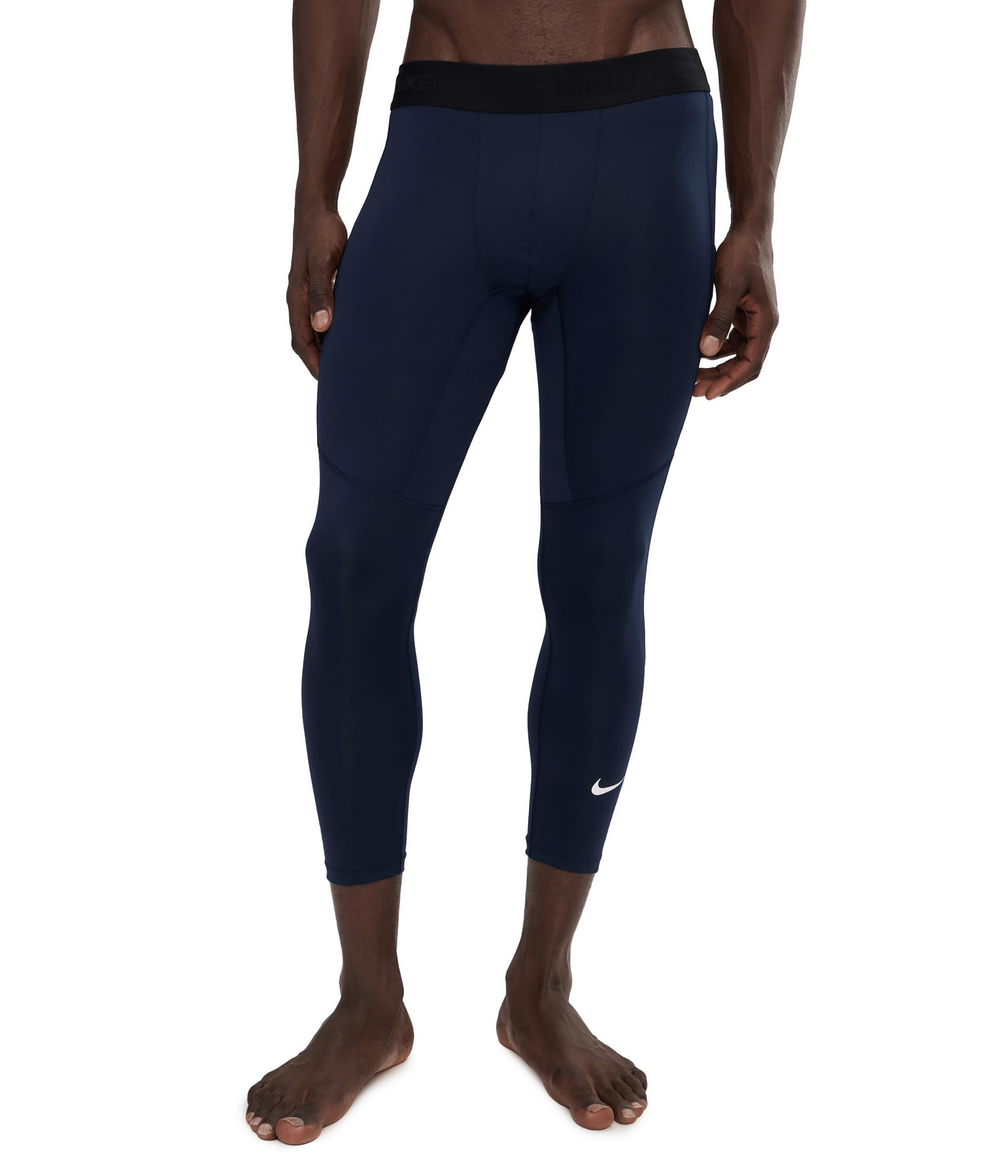 Nike Pro Dri-FIT - Mallas de Fitness para Hombre, Longitud 3/4 (FB7950-451, obsidiana/Blanco), Obsidiana/Blanco, Small