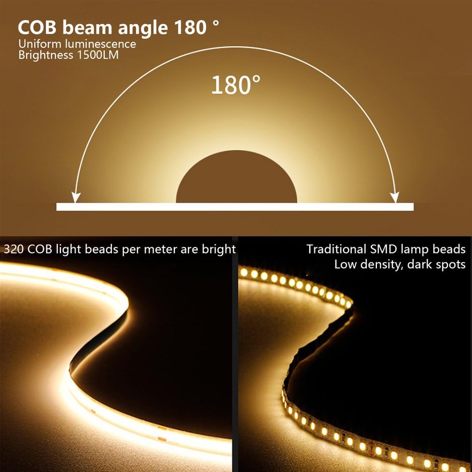 Tira LED COB flexible 0.5 m 4000K USB DC 5V MDee miniatura 3