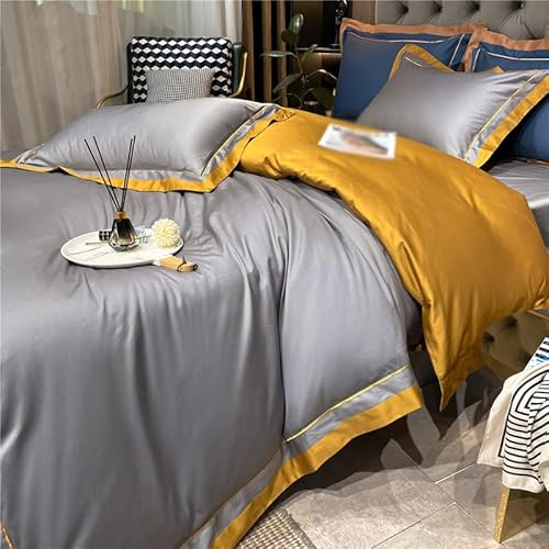 Slatiom 1200Tc Egyptian Cotton Comforter Bedding Set Queen King Size Bed Sheet Set Pillow Cover 4Pcs Bed Set (Color : A, Size : King Size 4Pcs) #TOP2