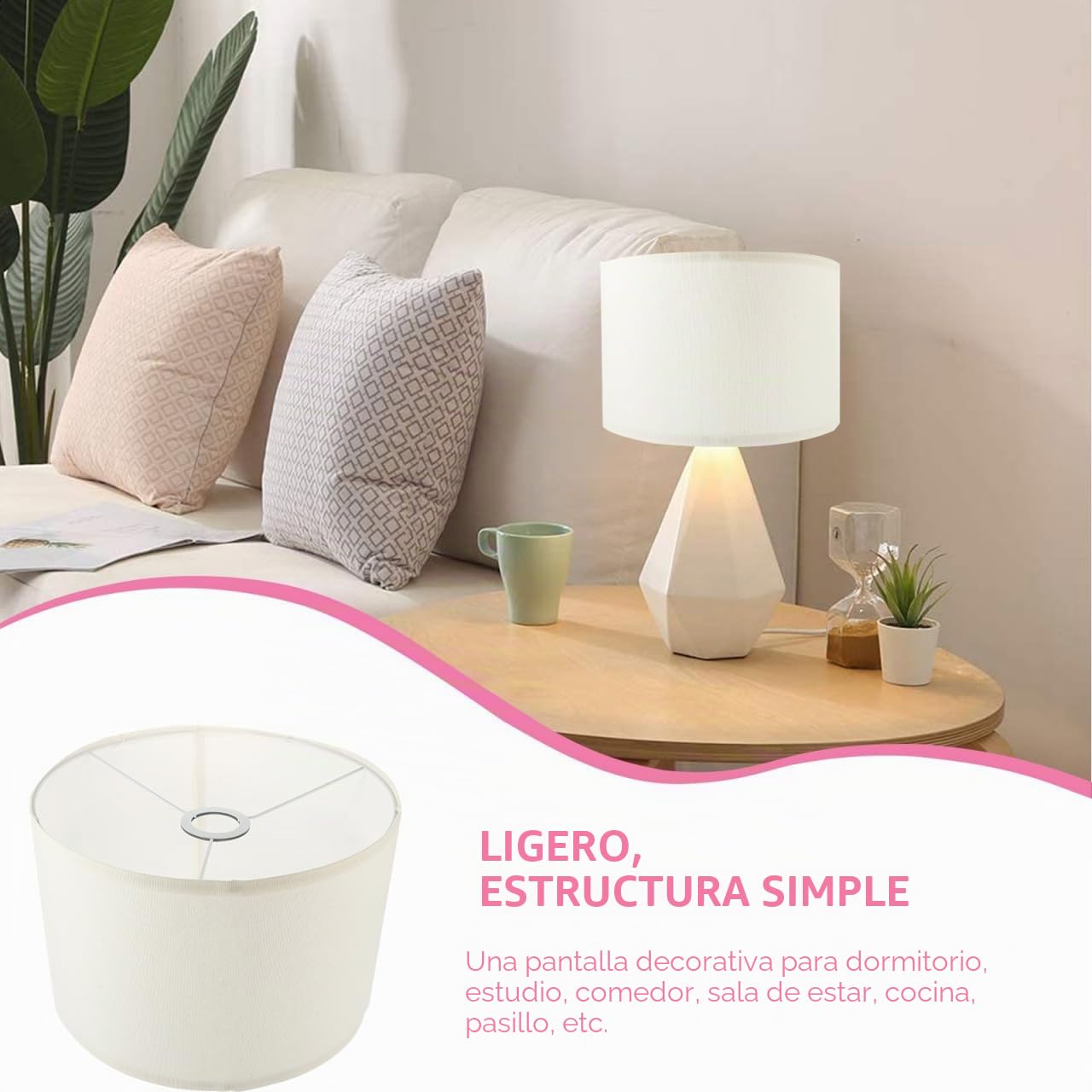 HOMSFOU Pantallas De Lino Para Lámparas Lámparas De Mesa De Pie Rústicas De Techo De Mesita De Noche Pantallas De De Campana De
