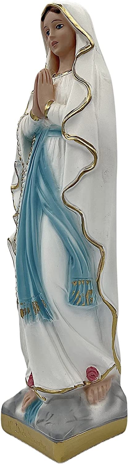 Statua Madonna di Lourdes cm. 30 gesso fosforescente - artigianato italiano