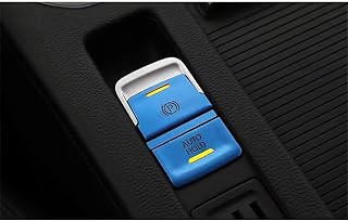 Car Switch Stickers Compatible with VW for Golf 7 7.5 MK7 2015-2019 at Car Central Handbrake Auto Park Button Hold P Button Door Lock Switch Cover Trim Cap Sticker (Color : Blue)