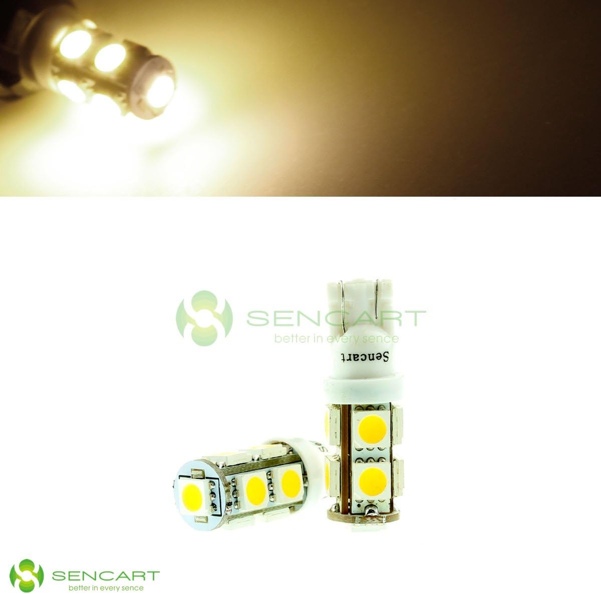 2x T10 9-smd 5050 LED Warm White Lights 3000k 1.8w Dc 12v Car Trunk Door License Plate Light Bulbs