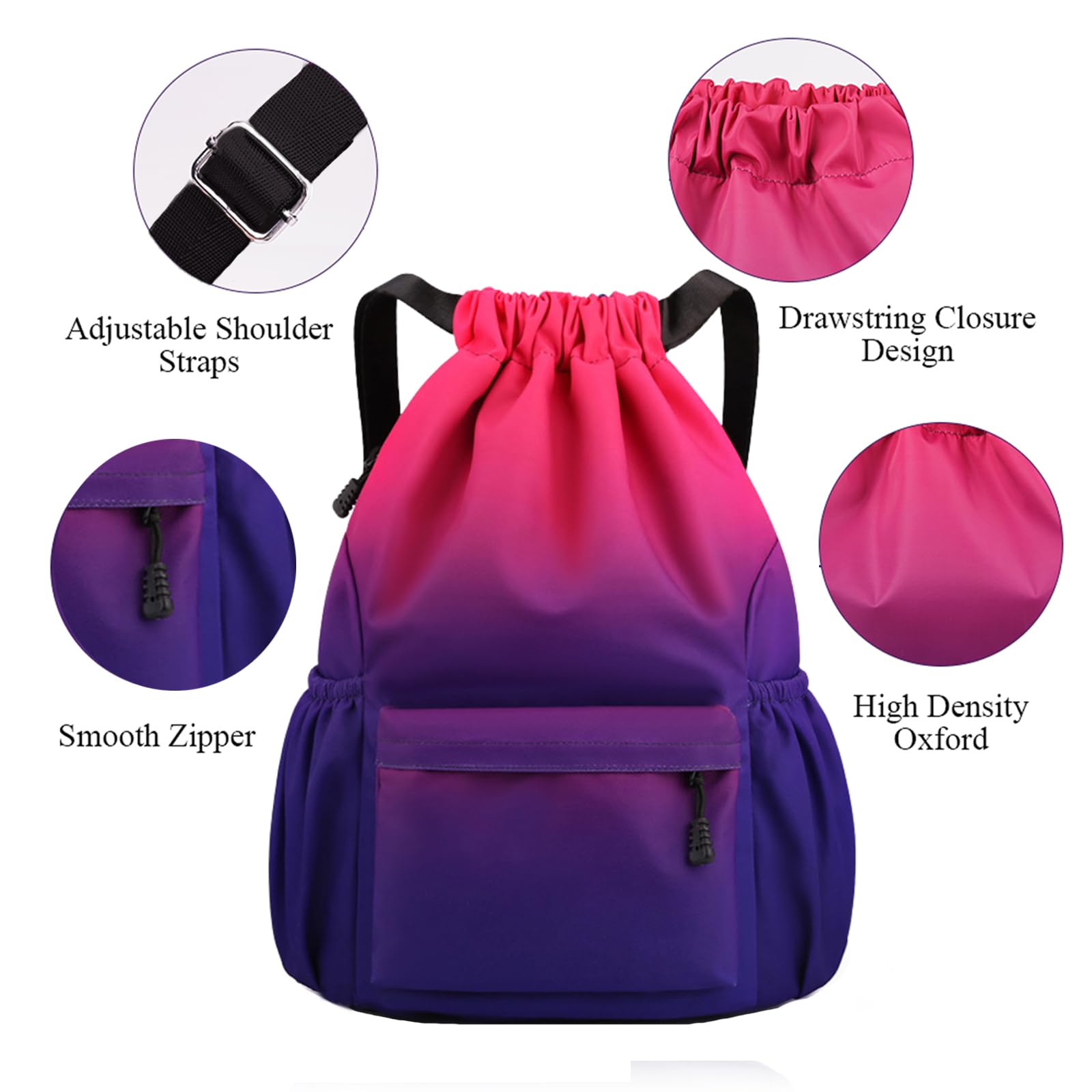 flintronic Borsa con Coulisse, Sacca Sportiva Palestra, Zaino con Coulisse Impermeabile, Sacca da Palestra con Coulisse, Borsa Palestra con Coulisse per Spiaggia Nuoto Fitness