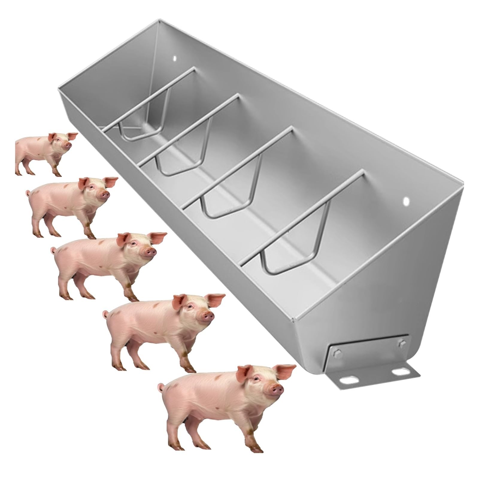Mangiatoia per Bestiame, mangiatoia Bassa da 8,5 cm per maiali, mangiatoia Lunga per allevamenti suini, mangiatoia per Pecore e capre, Montaggio a Terra/sospeso, Acciaio Inossidabile resiste