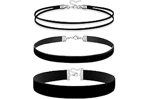 3pcs Adjustable Black Velvet Choker Necklaces for Women