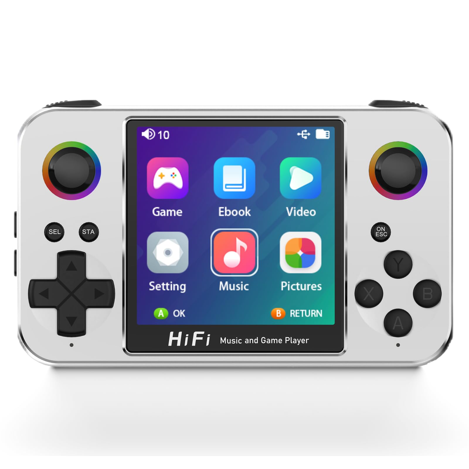 Tragbare Retro-Spielkonsole 3.0“ IPS-HD-Handheld-Spielgerät, wiederaufladbarer 2000 mAh Akku, USB Aufladung, über 6000 integrierte Klassische Spiele für EIN nostalgisches Spielerlebnis