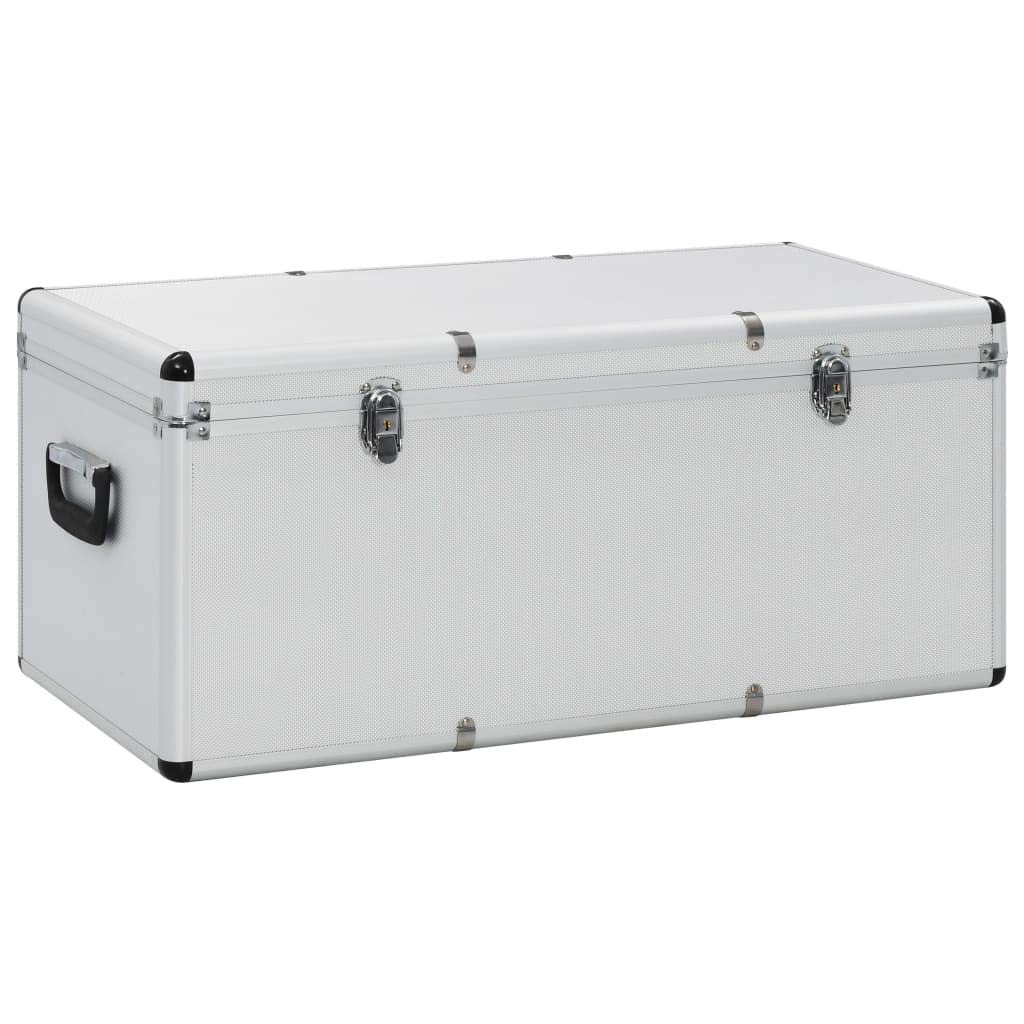 Zestaw walizek do przechowywania, 3 sztuki, srebrne, aluminiowe, z drewna ABS, z zamknięciem na klucz, różne rozmiary od 76 x 40 x 36 do 62,5 x 28 x 27 cm, walizka narzędziowa, organizer do