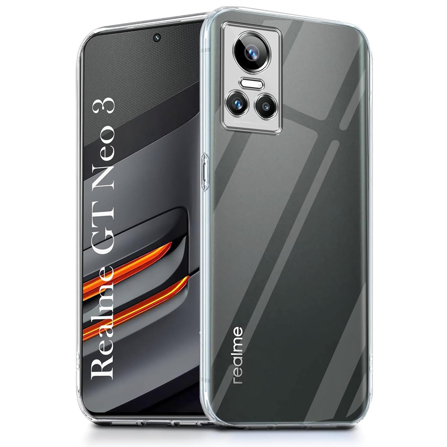 Crystal Clear Hard Case Cover for Realme GT Neo 3 5G – Ultra Hybrid Transparent Shockproof Back Cover with Anti-Yellow | Camera Protective Case