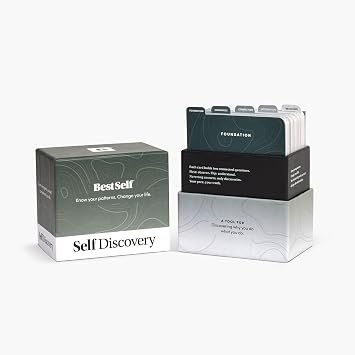 BestSelf Self-Discovery Deck - 50 موجه يومي للتأكيدات الإيجابية والنمو الشخصي. الانخراط في الفكر اليومي وتحسين نفسك!