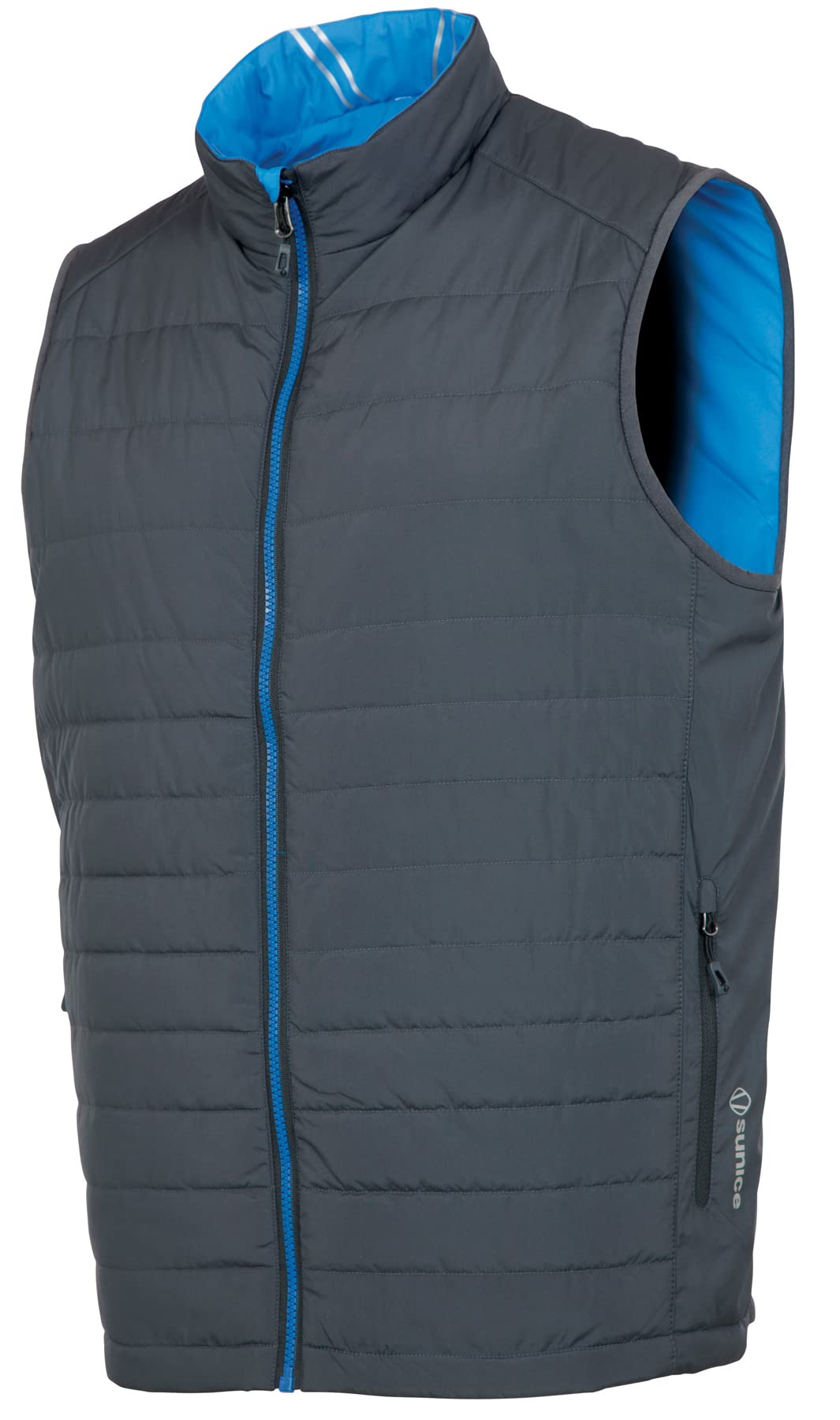 Sunice Michael Men's Ultra-lightweight Thermal Reversible Vest (X-Large, Charcoal/Vibrant Blue)