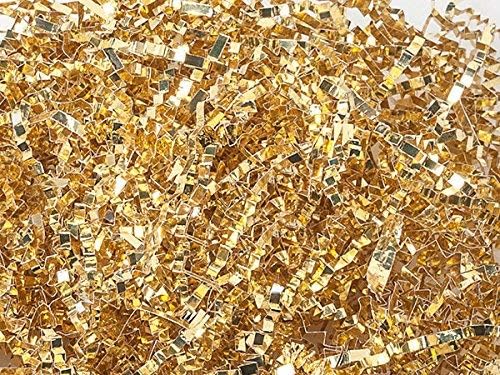 Pack Of 1, Metallic Gold Crinkle Cut Paper Shred (Spring Fill / Zig Fill) 1/8" wide 10 lb Made In USA