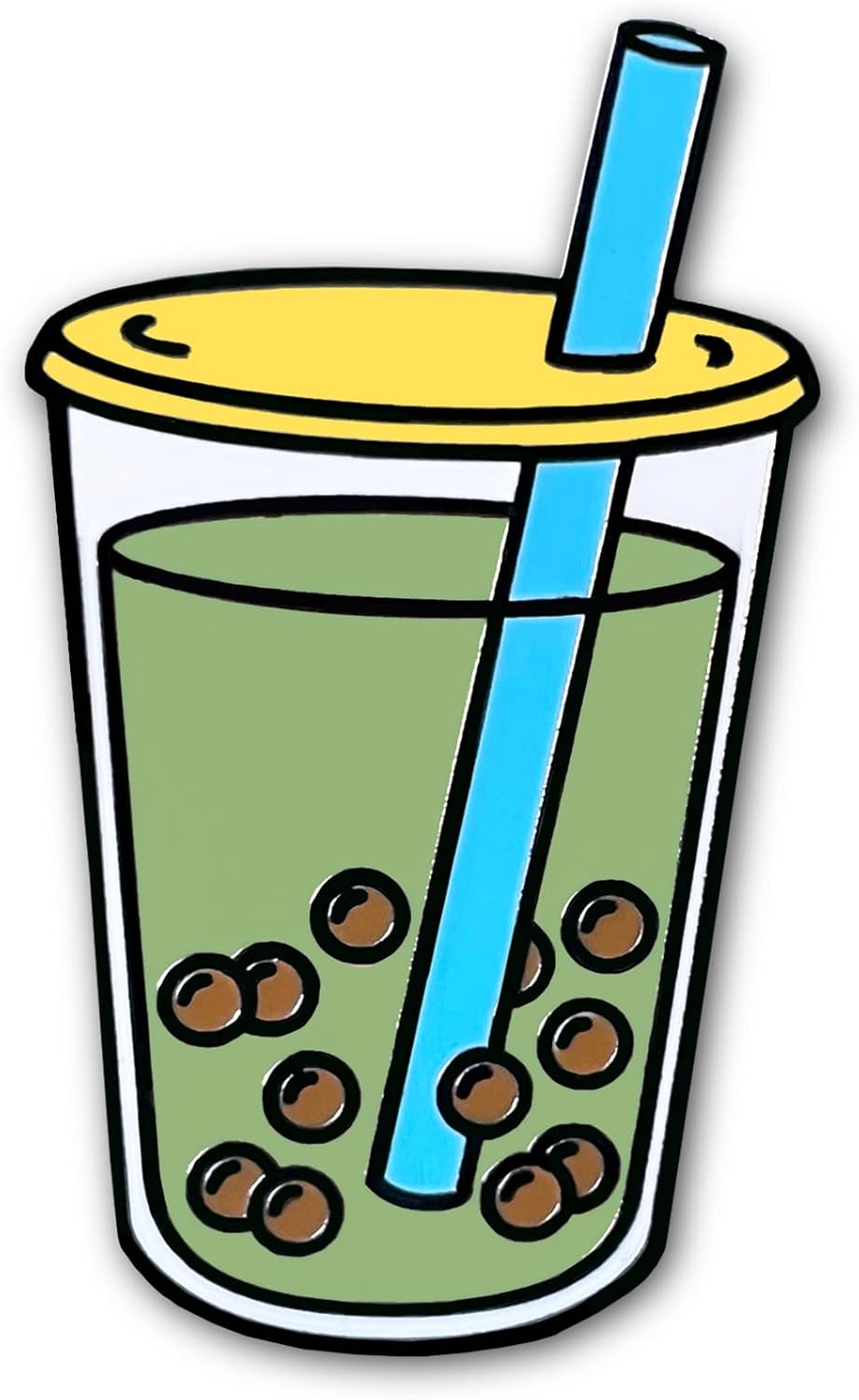 Transparent Cup Of Matcha Bubble Tea With Green Tapioca Pearls Settled Bottom Transparent Cup Matcha Bubble Tea Image393973299