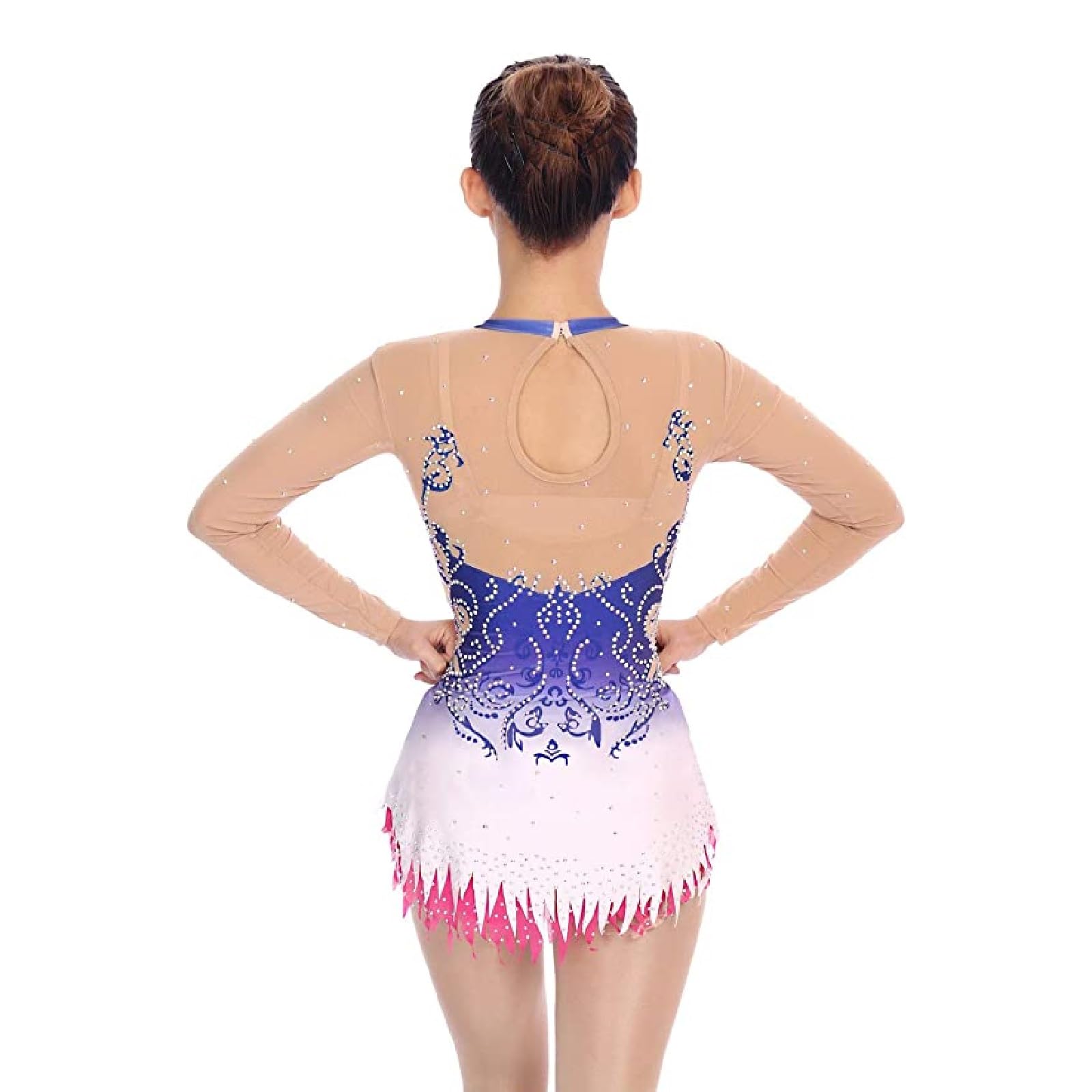 Długie Trykoty Do Gimnastyki Artystycznej Dla Kobiet Spandex Oddychający Strój Do Gimnastyki(3XS)