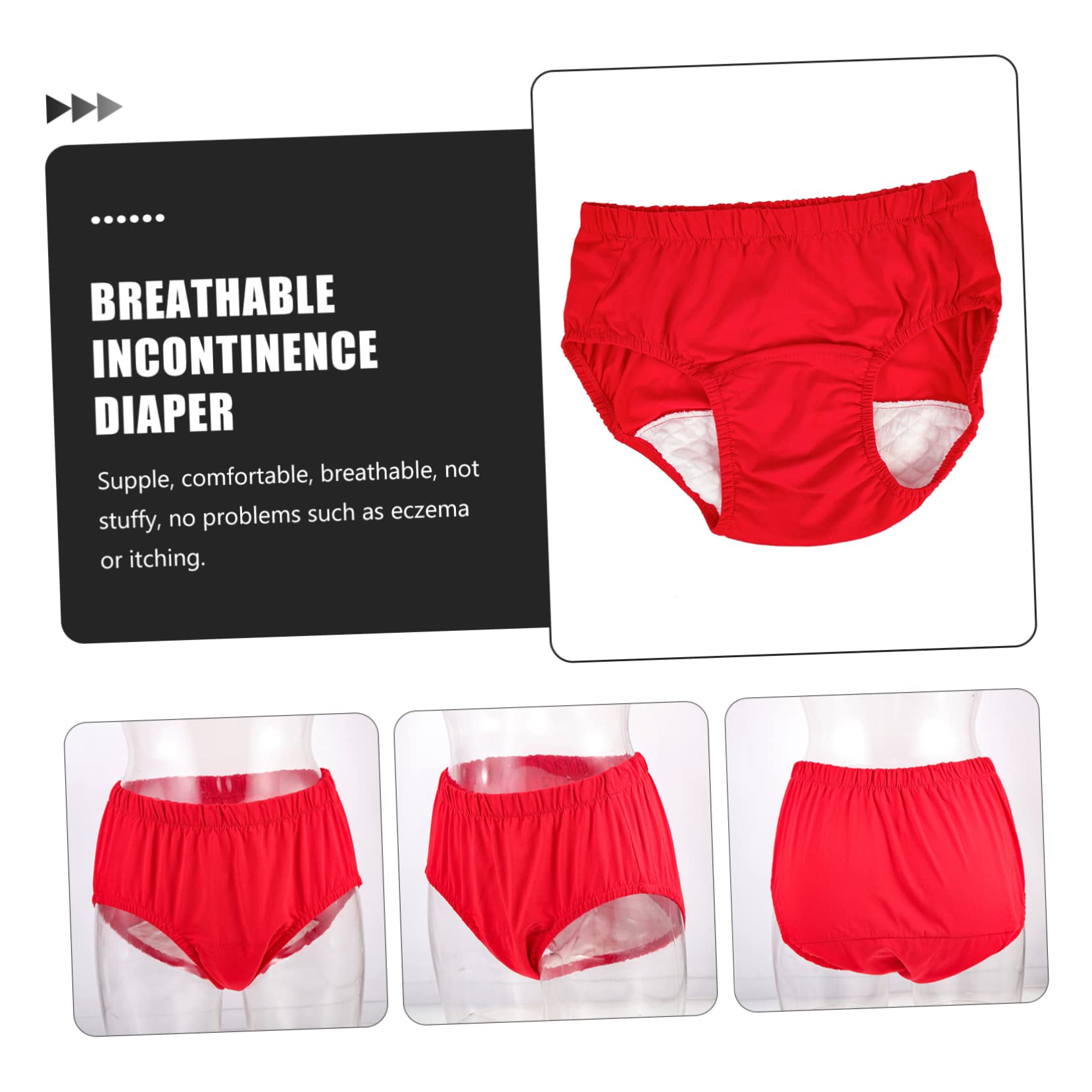 minkissy 4 Uds Bragas Urinarias Para Personas Mayores Discapacitadas Accesorios Aire Pantalones Convenientes Rojos