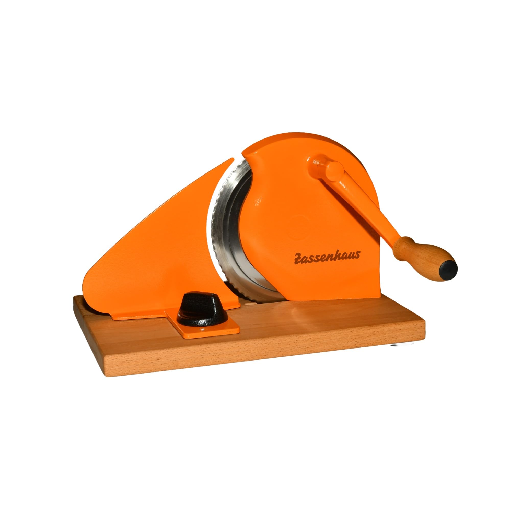 Zassenhaus Original Classic Adjustable Bread Slicer for Uniform Slices - Bread Slicer for Homemade Bread - 18/8 Stainless Steel Blade Sourdough Cutter -Orange, 11.75" x 8"