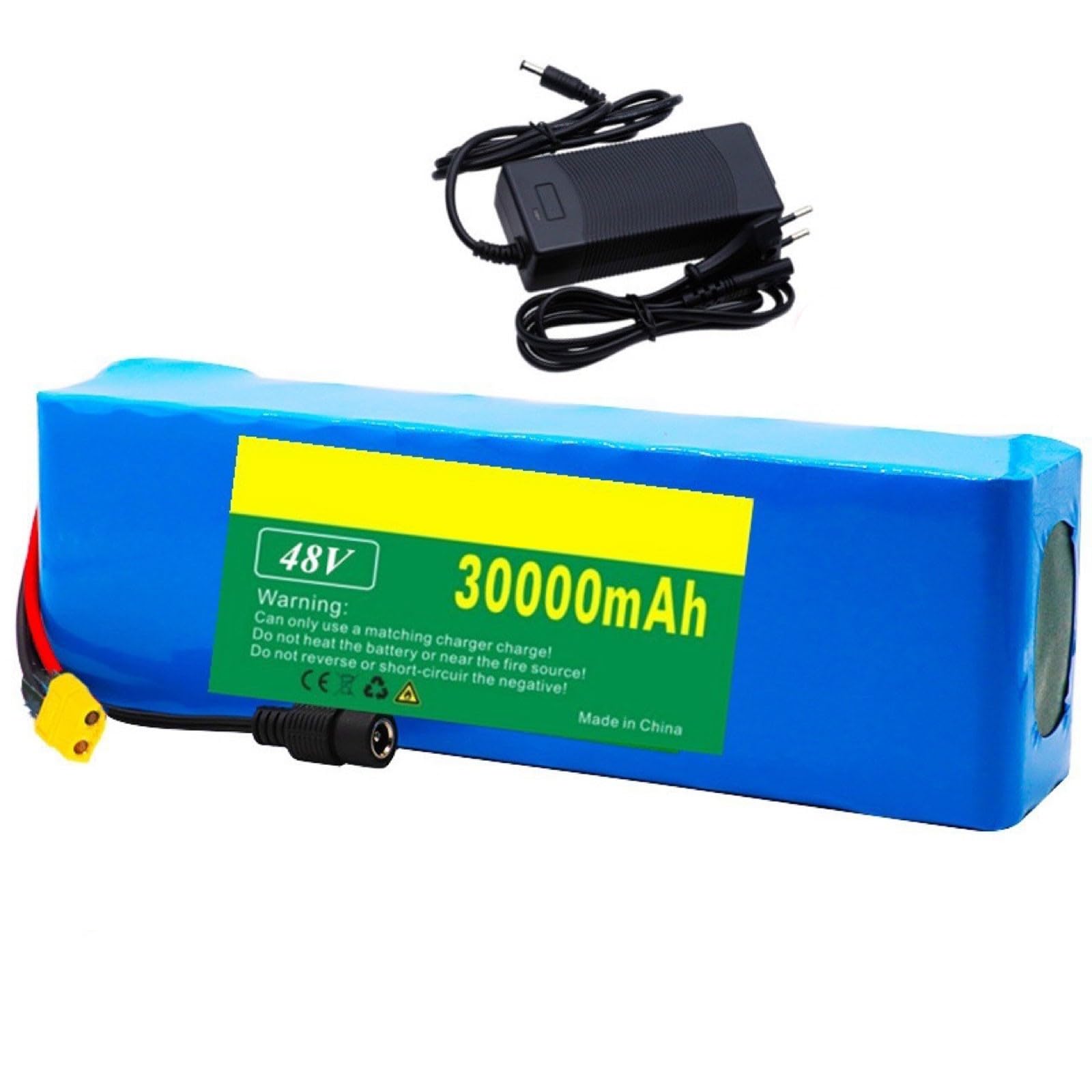48V 30Ah Hoverboard Batteries E-Bike Batteries 13S3P Batterie De Vélo Électrique avec BMS Rechargeable Étanche Batterie Grande autonomie pour 50W 100W 800W Moteur 48V 30Ah,T