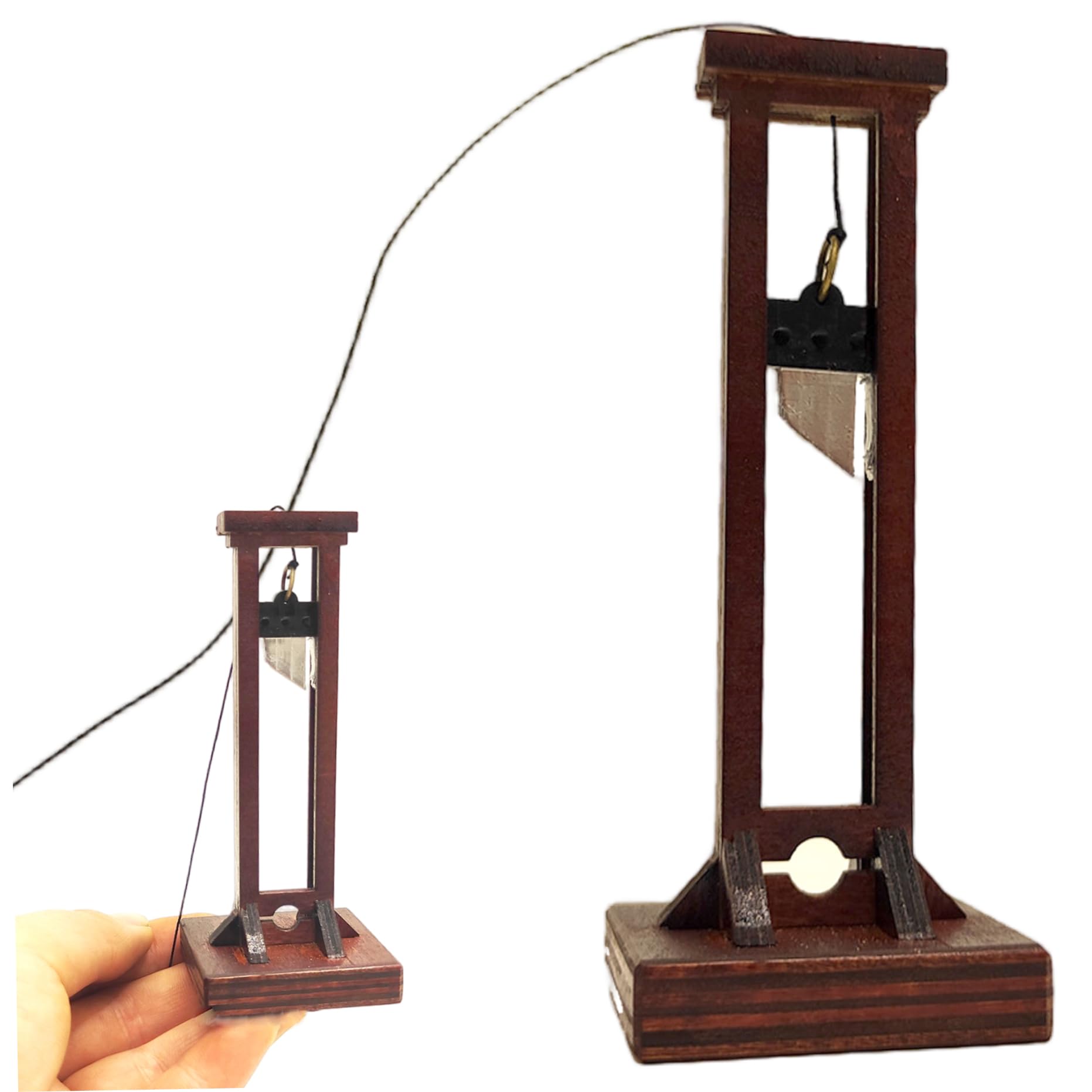 Jorzer Mini Guillotine en Bois, Potence, Cage de Prison, modèle Miniature, Jouet de Soldats, Figurines d'action, Accessoires, Jouets Jeu.