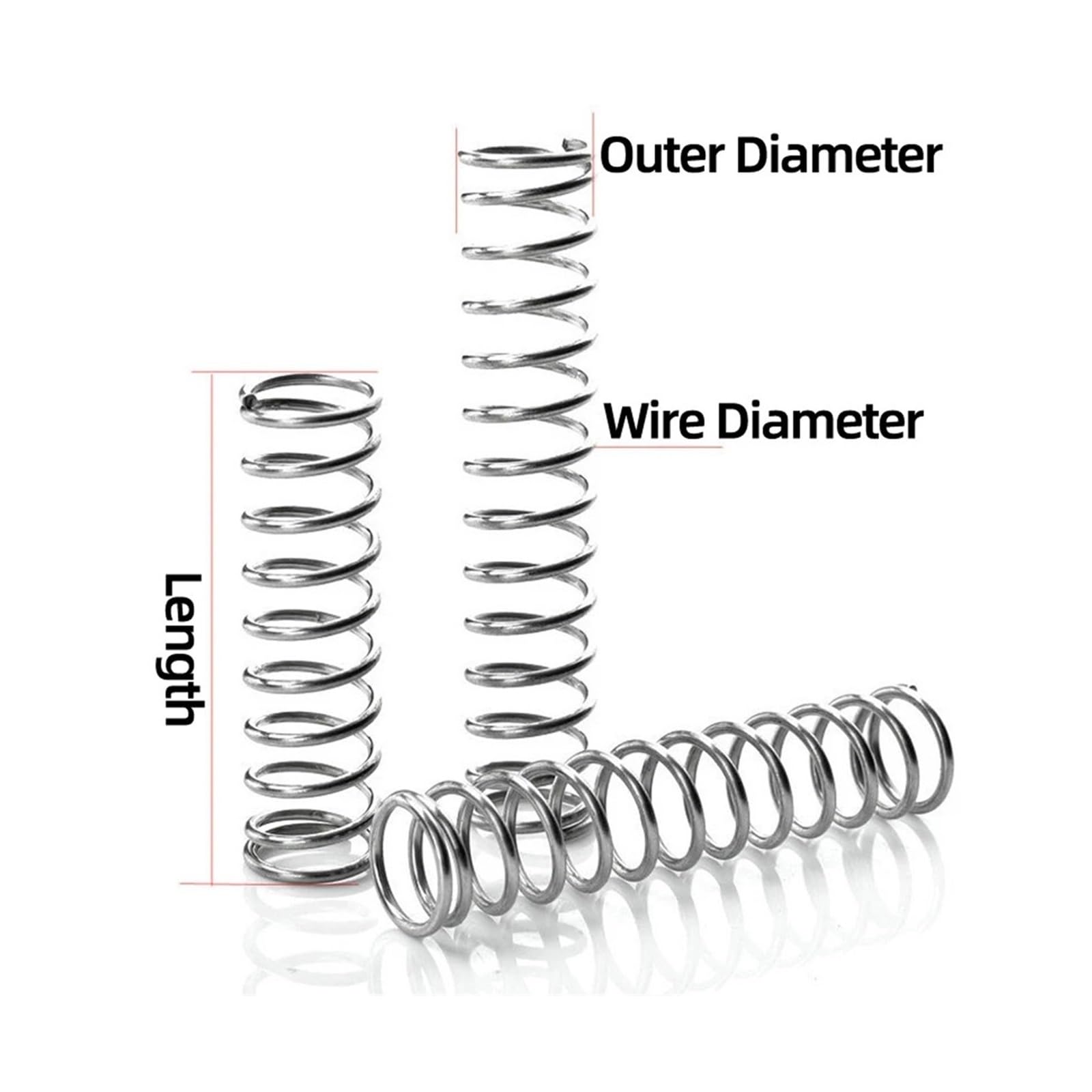 5 pezzi di molle di compressione, molle cilindriche elicoidali, molle di compressione ammortizzanti(45mm,20mm-2mm)