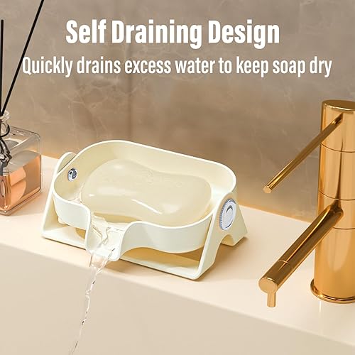Miniatura 2 de Jabonera de drenaje mejorado, soporte para jabón de ángulo ajustable, mantiene el jabón seco, soporte para jabón en barra para fregadero, jaboneras
