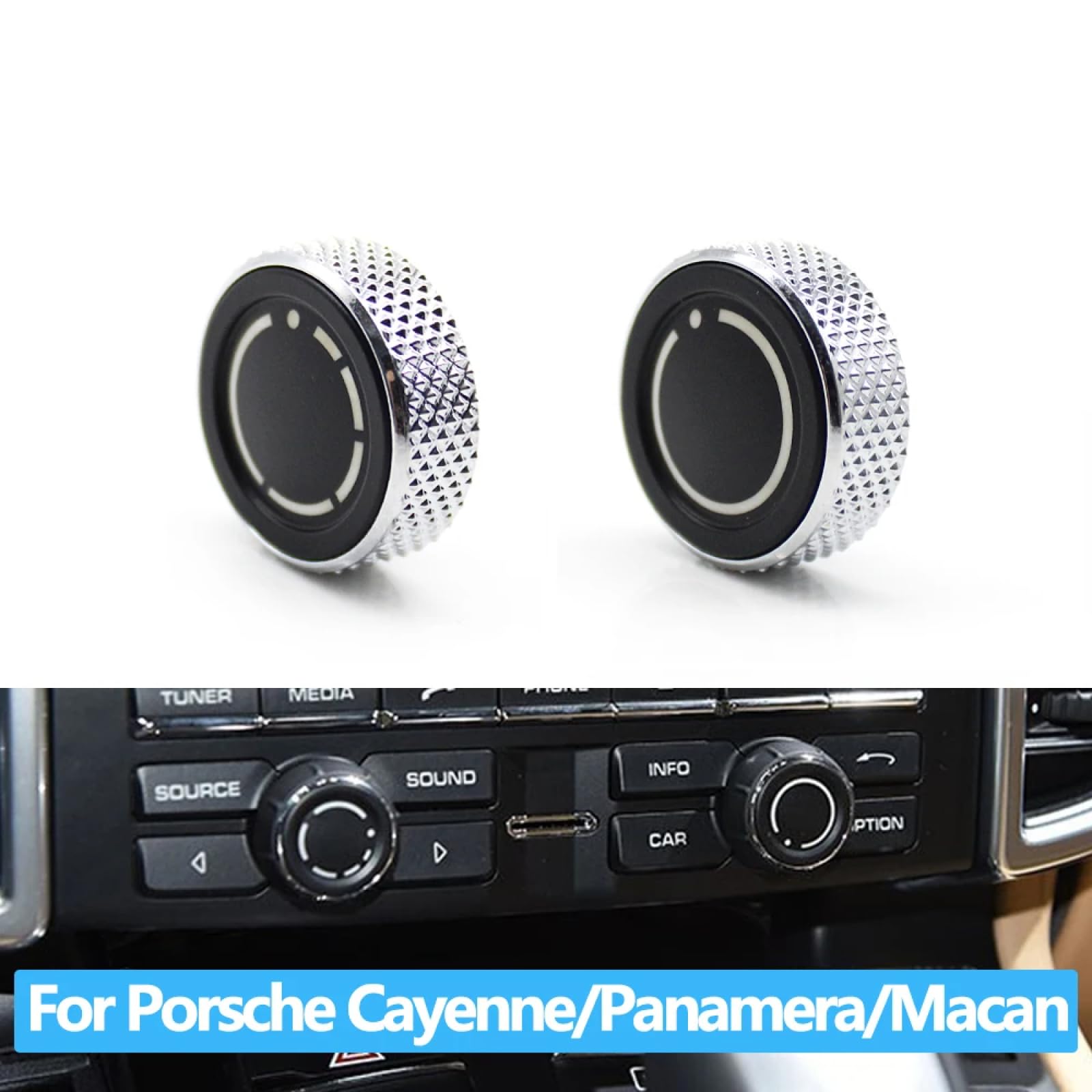 Audio Lautstärke Radio Knopf Abdeckung CD Multi-Media Control Schalter Taste Für Porsche Cayenne 7P5 Panamera 970 Macan 95B 95B9195