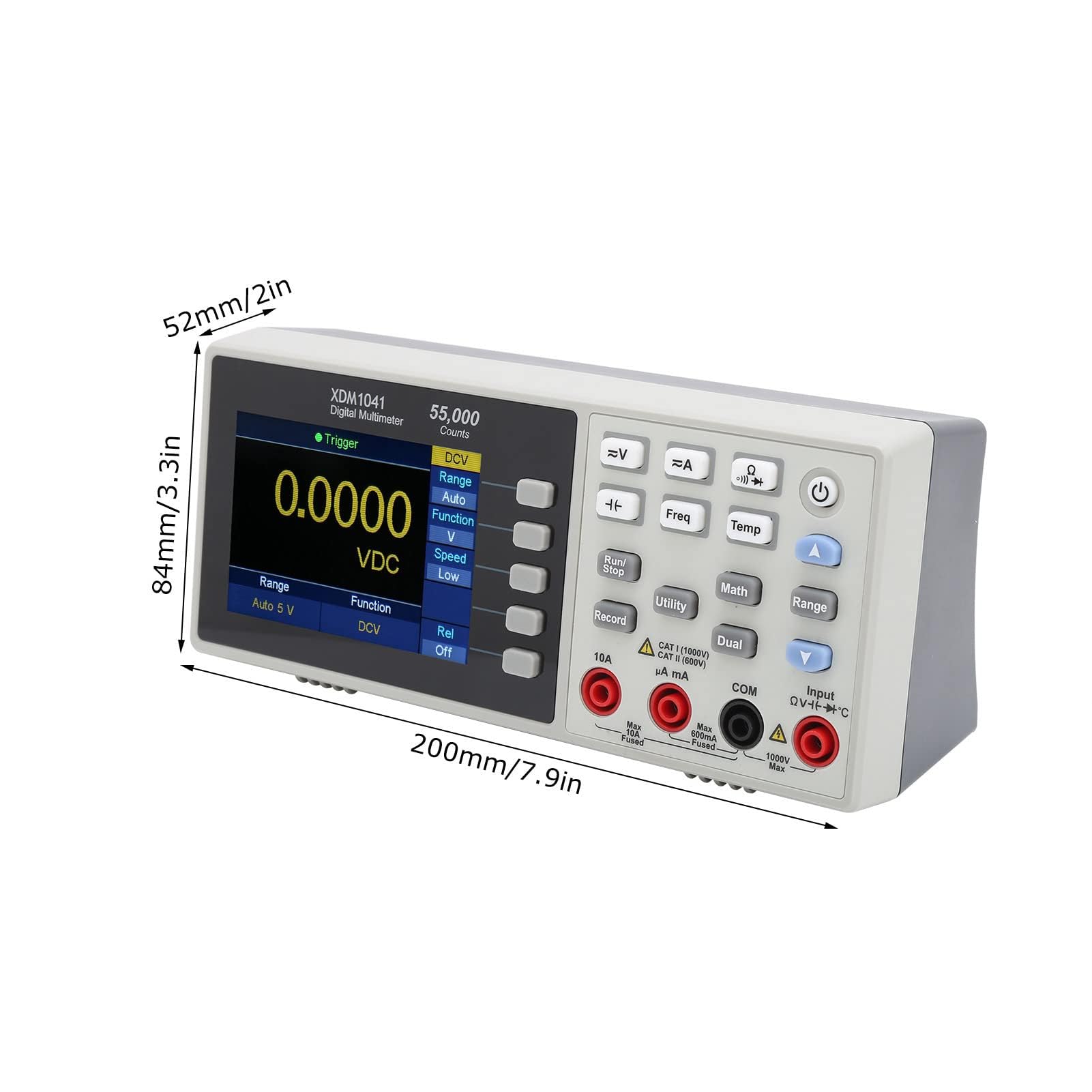 Multímetro, multímetro digital XDM1041 3.7in LCD Mini Multímetro digital de escritorio Medidor de temperatura de valor eficaz verdadero Medidor para instrumentos, laboratorios(EU Plug)