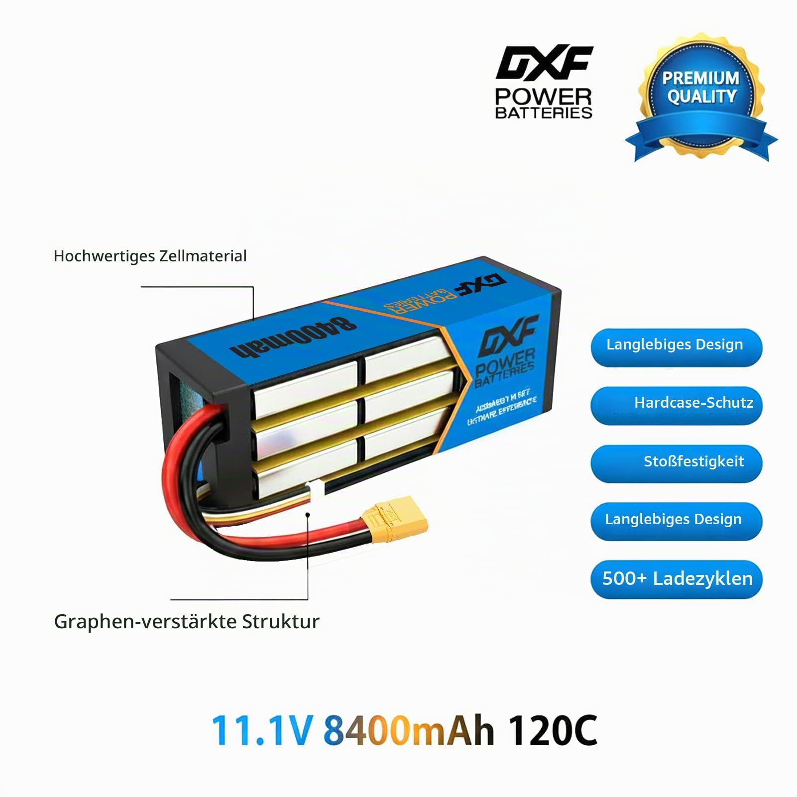 DXF 2 Packungen 3S LiPo Akku 11.1V 8400mAh 120C mit XT90 Plug Leistungsstarke für RC Helikopter Auto Flugmodelle Boot Truck Unheimliche Leistung Explosive Dynamik Game-Changer