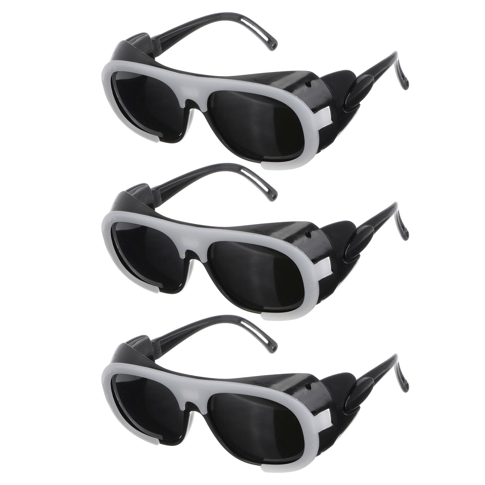 Uxcell 3pcs Protection Welding Glasses with Polycarbonate Black Lens Safety Goggles, 15 x 15cm / 5.9" x 5.9"