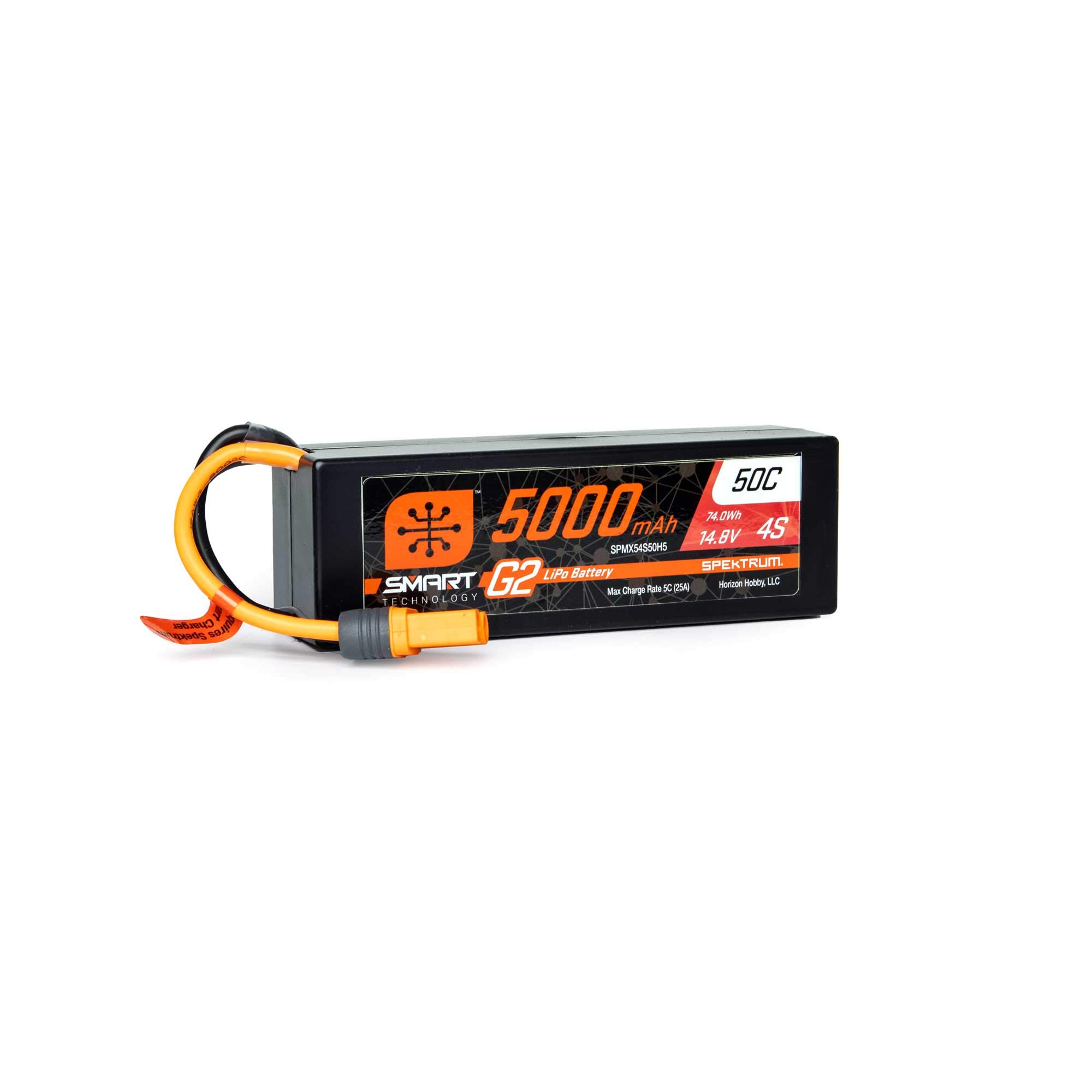 Spektrum 14,8 V 5000 mAh 4S 50C Smart LiPo G2 Estuche Duro: IC5, SPMX54S50H5