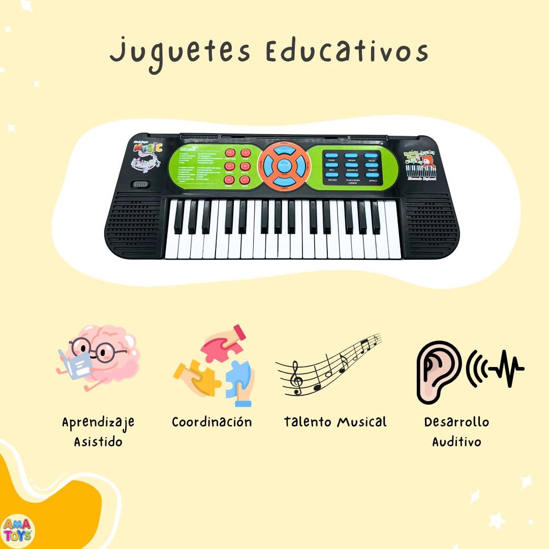 Teclado Piano Infantil - Microfono Portatil - Teclado Musical Infantil - Organo Electronico - Organo Juguete - Organo Electronico Infantil - Piano Electrico Niños - Niños Niña 3 4 5 6 7 Años