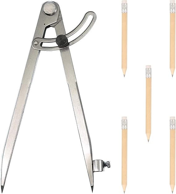 FINDIR Compas Menuisier en Crayons Compas de Précision 200mm Compas