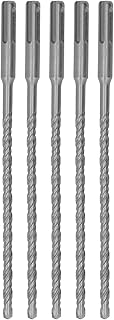 5 Pcs Masonry Drill Bits for Concrete, 40Cr Carbide with Most Models of Electric Hammer Drills Impact Drill Bits, Titanium Drill Bits for Brick Stone Concrete 210mm