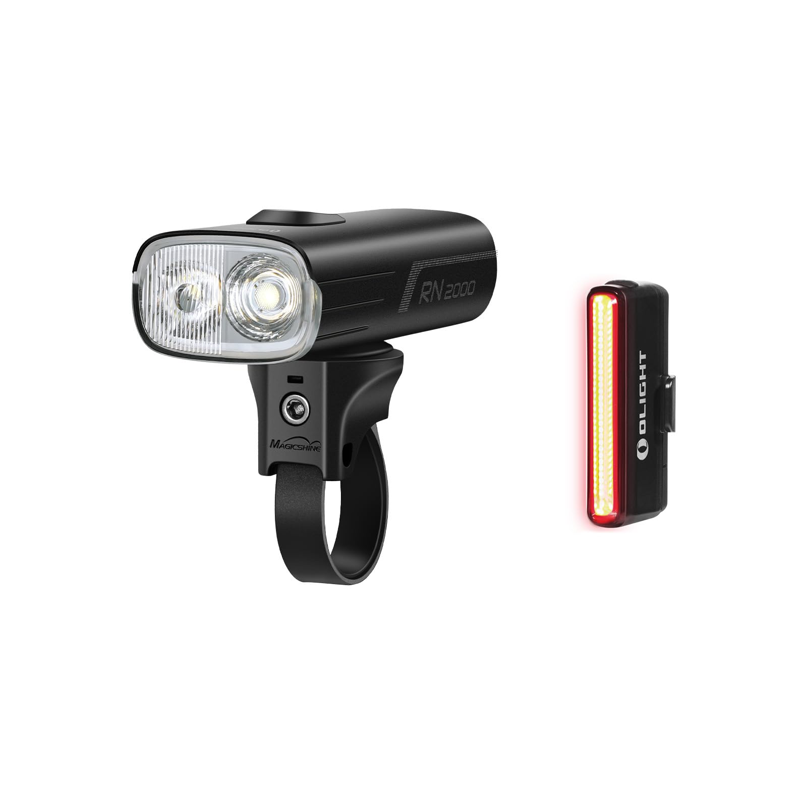 OLIGHTRN 2000 LED Rechargeable Bike Light, 2000 Lumens and 557ft Max Throw Waterproof Bicycle Headlight Bundled with Seemee 30 Bike Light 30 Lumens Tail Light 230 Degree Visibility