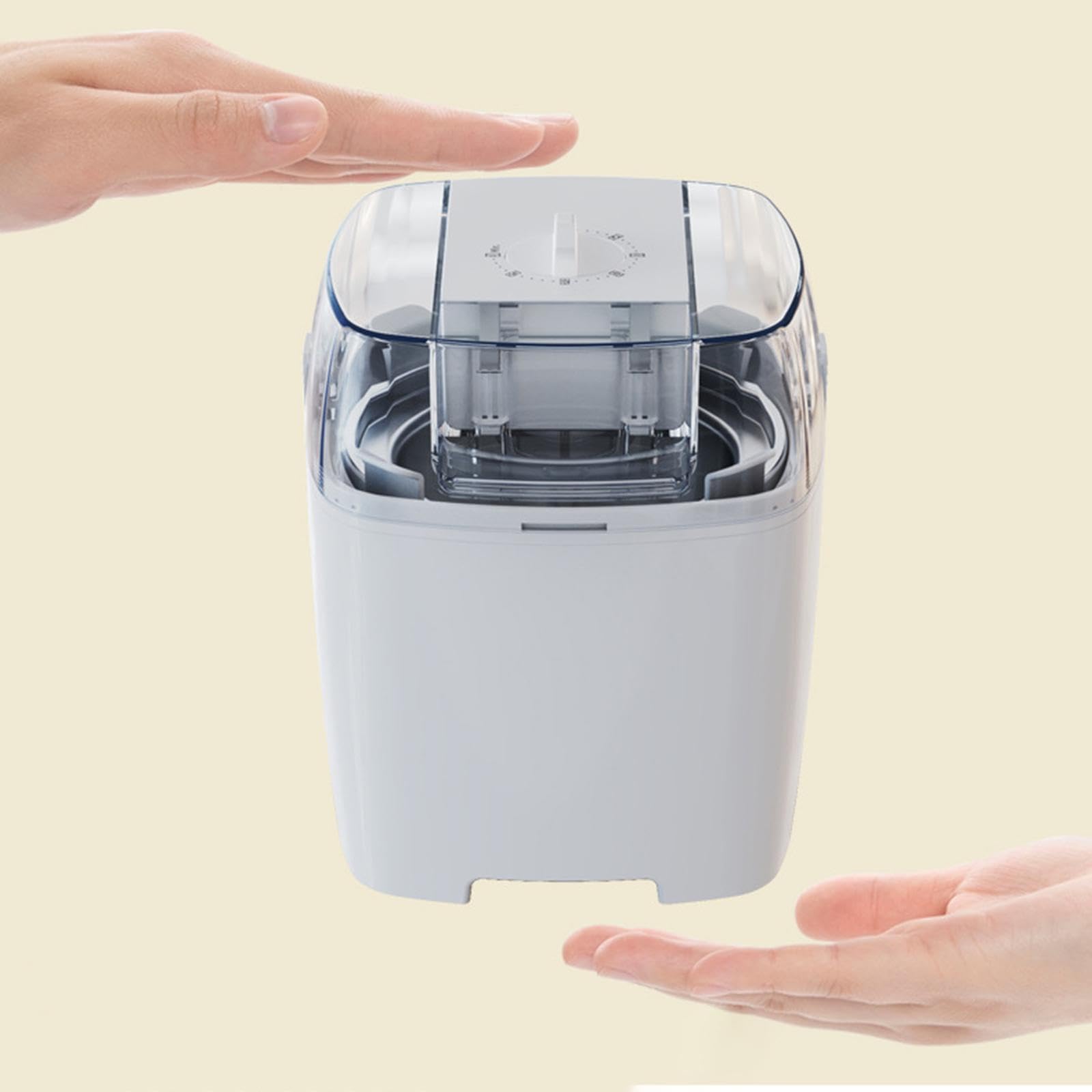 Máquina eléctrica para Hacer s, postres de para niños, Ideal para Gelato, Yogur casero y Sorbete, con Tapa y Recipiente, Blanco
