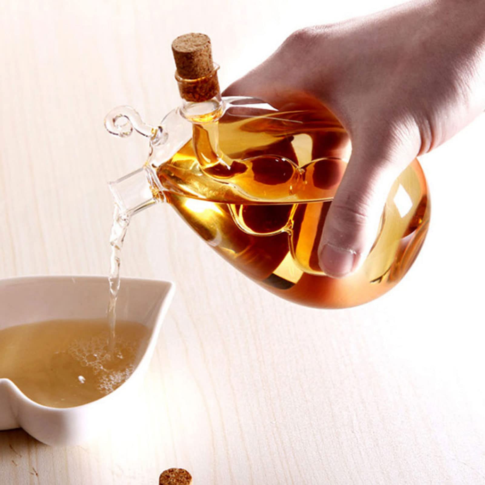 Amazon.co.jp: 350ml ガラス製オイルボトル 2 in 1オイル＆ビネガー